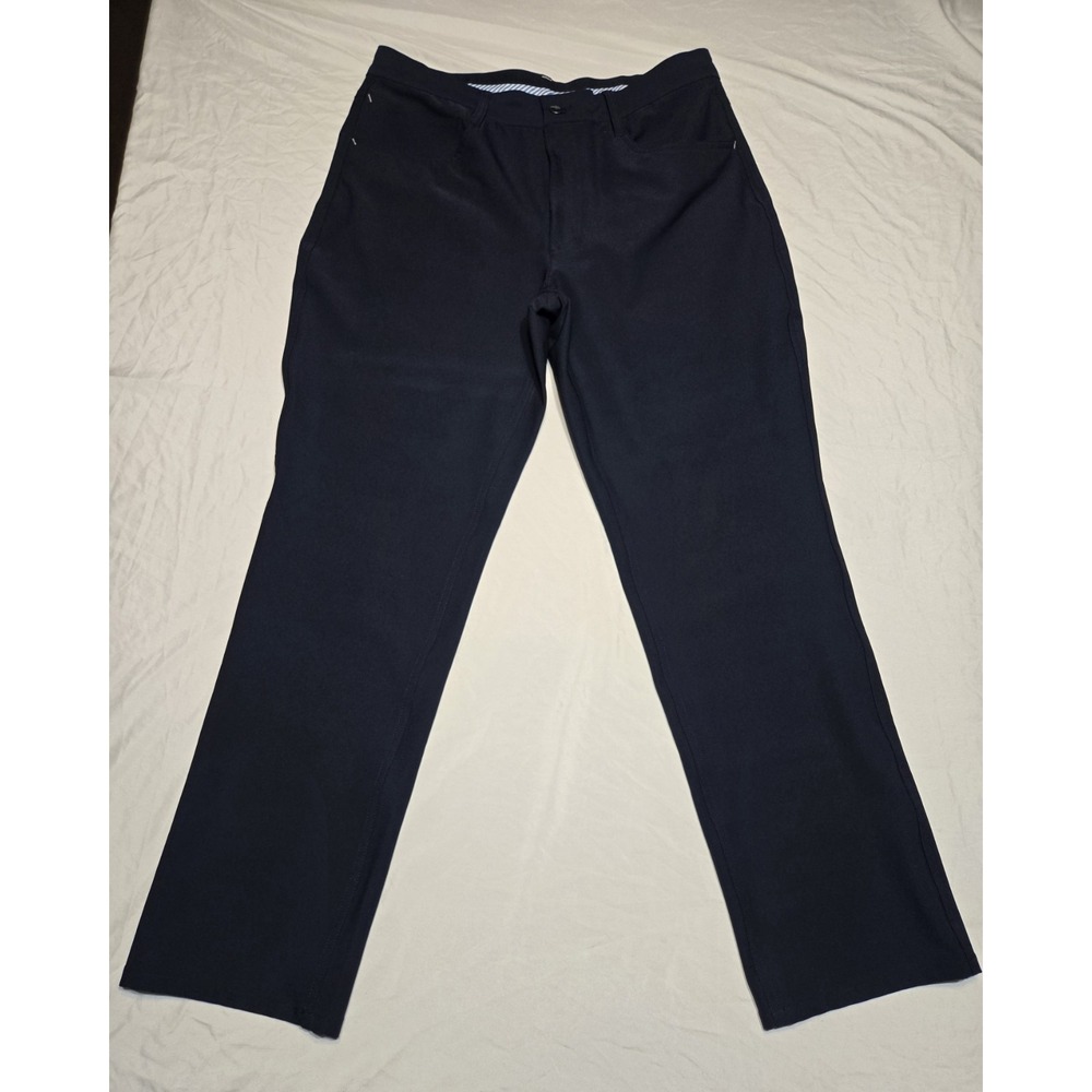 Foot Joy FJ Mens 34x30 Navy Performance Pants Golf Travel Flat Stretch